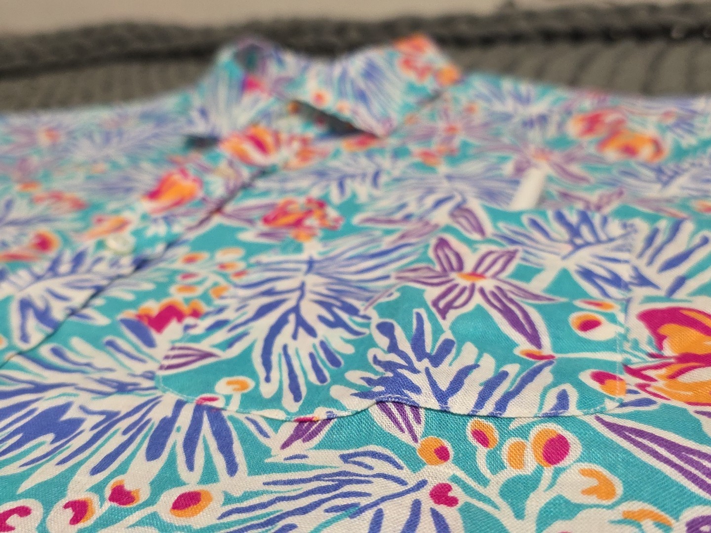 NEW J. McLaughlin Island Bouquet Gramercy Lightweight Button-up Linen Shirt SZ M
