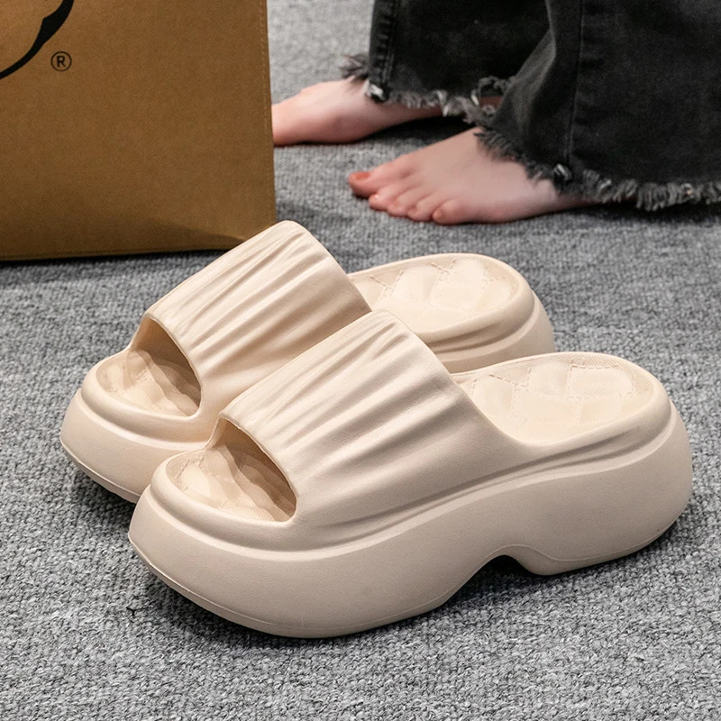 Chunky Platform Wedges Slippers Women 2025 Summer Indoor Outdoor Thick Bottom Sa