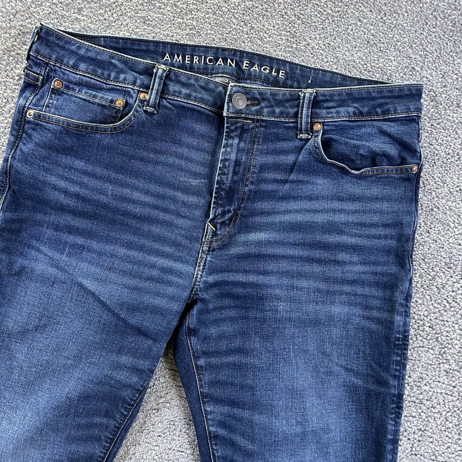 American Eagle Jeans Original Straight Mens Dark Wash 36×34 33 Air Flex Stretch