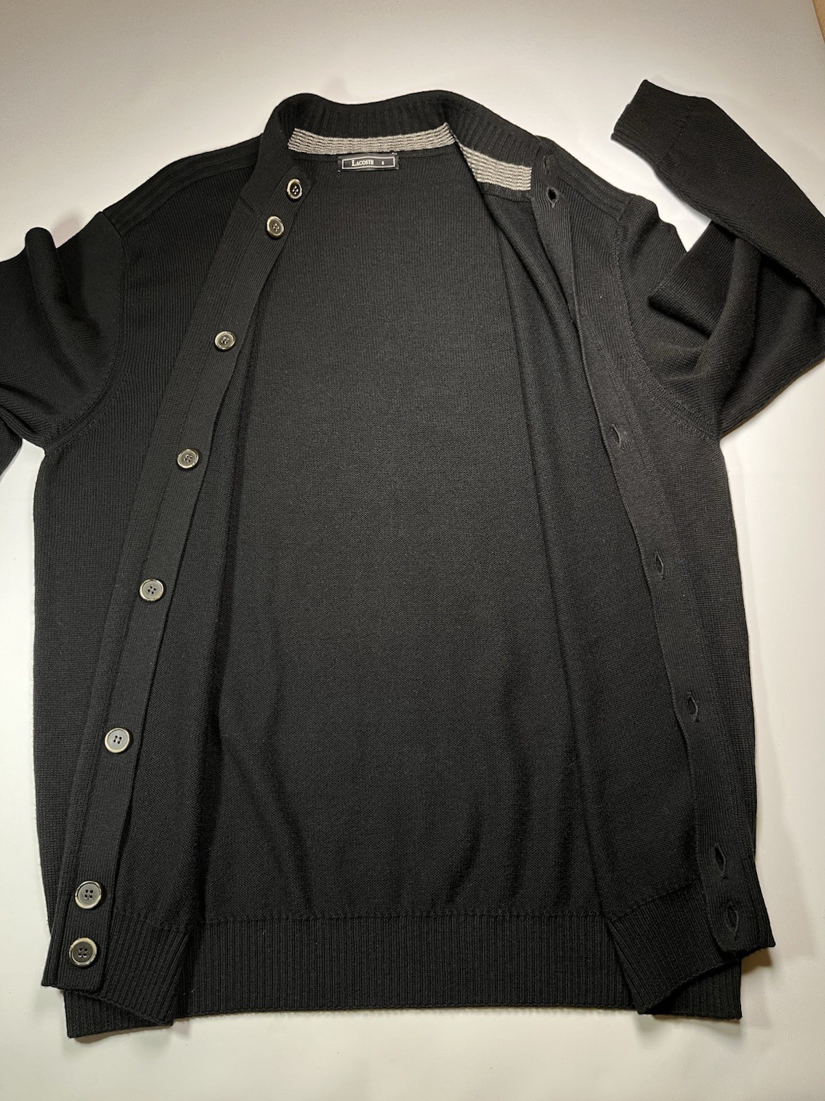 Lacoste Black Label Wool Cotton Cardigan Extra Soft Jumper Men’s XXXL [353]