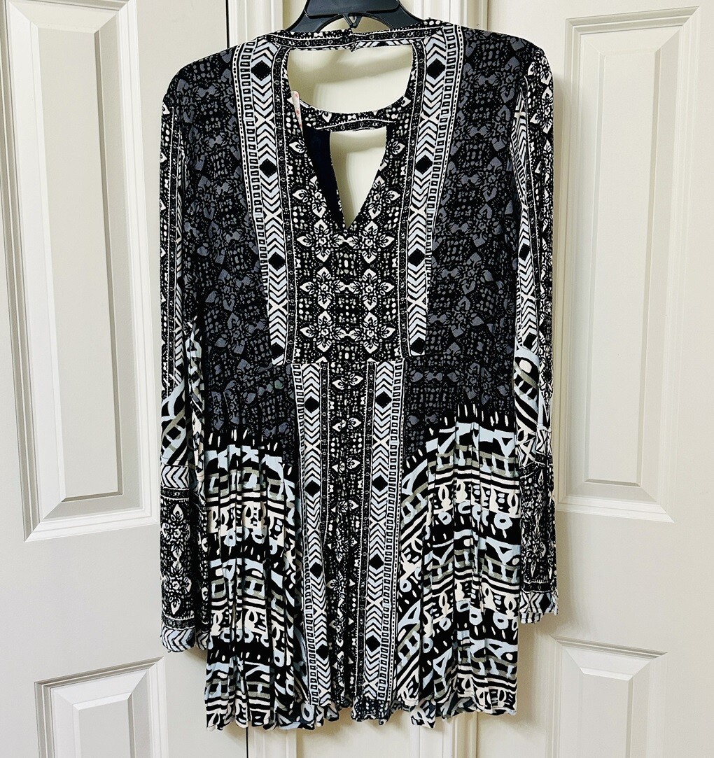 Free People Tegan Printed Cutout Dress , Size-6