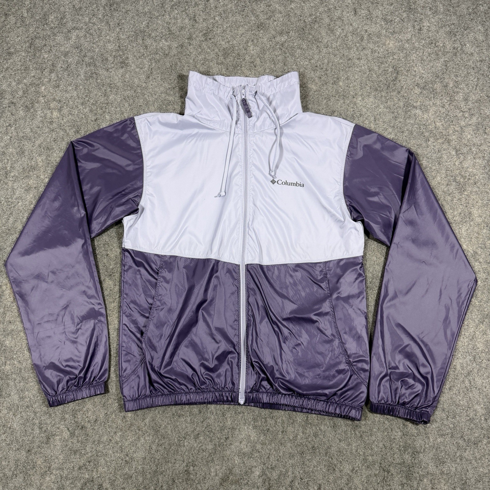 Columbia Lightweight Full Zip Windbreaker Jacket Fits Women’s Size XS Purple