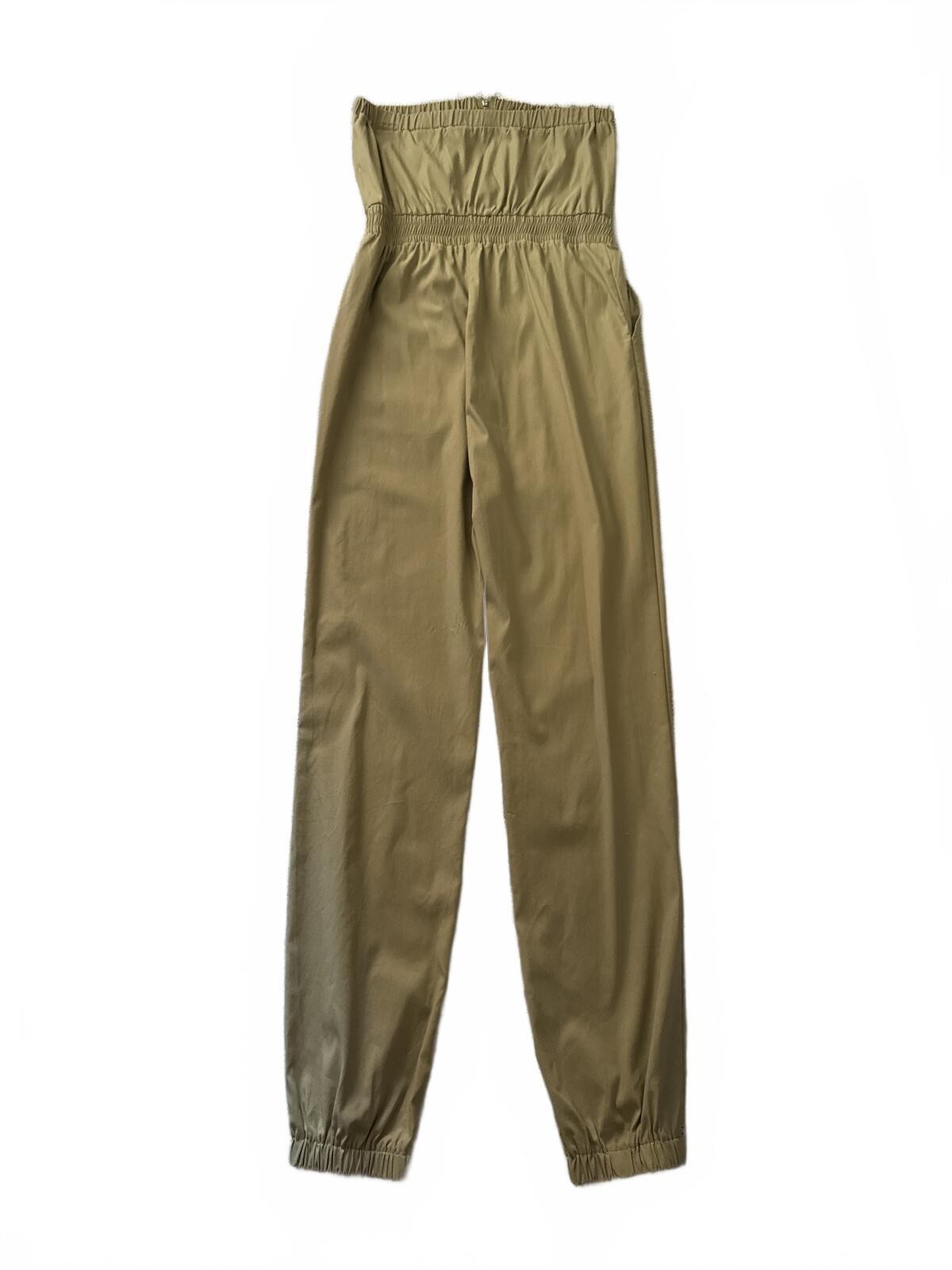 AKIRA Olive Strapless Cargo Jumpsuit with Snap Flap Pockets NWT Medium