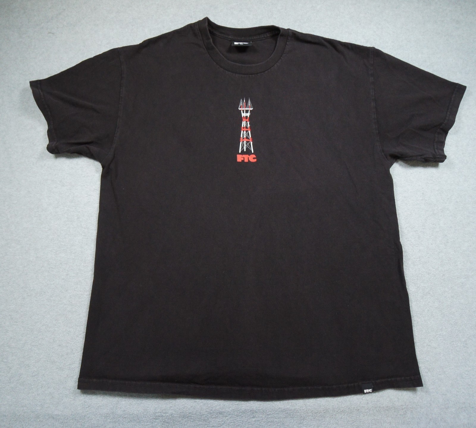FTC Shirt Mens XLarge Black For The City San Francisco Streetwear Skateboard