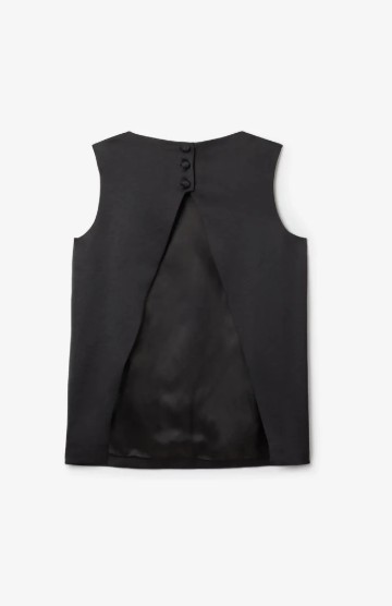 House of Dagmar Open Back Satin Top Black Blouse Size EU 36/US 4