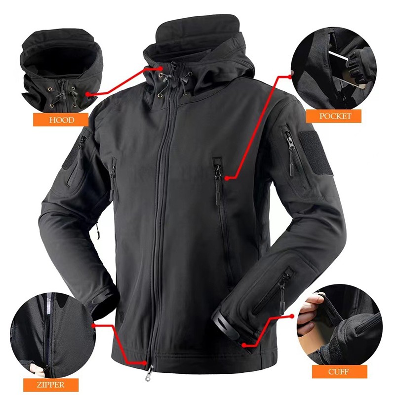 Tactical Jacket Mens Waterproof Military Coat Soft Shell Work Windbreaker Jacket