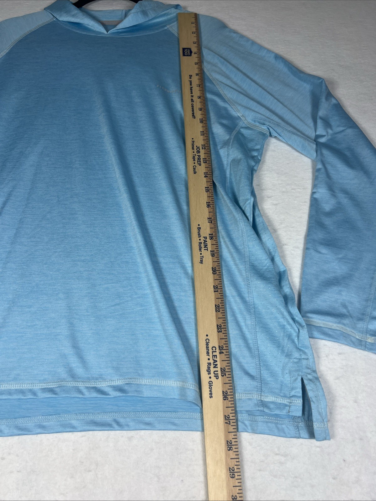 Fish Hippie Co Blue Hoodie Long Sleeve Performance Fly Fishing Shirt Mens Medium