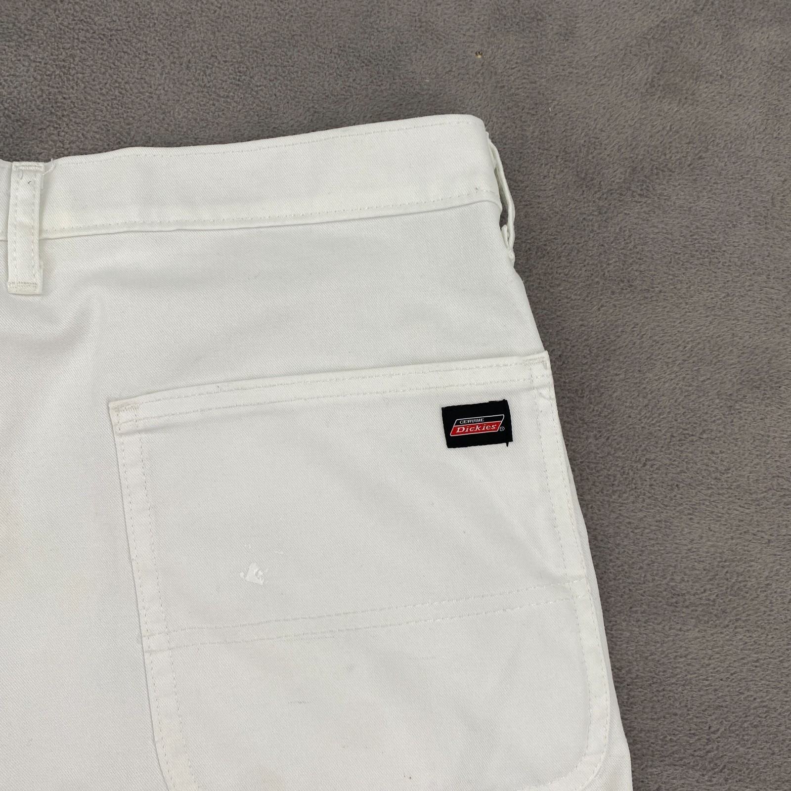 Genuine Dickies Flex Carpenter Shorts Mens 36 White Mid Rise Relaxed Hammer Loop
