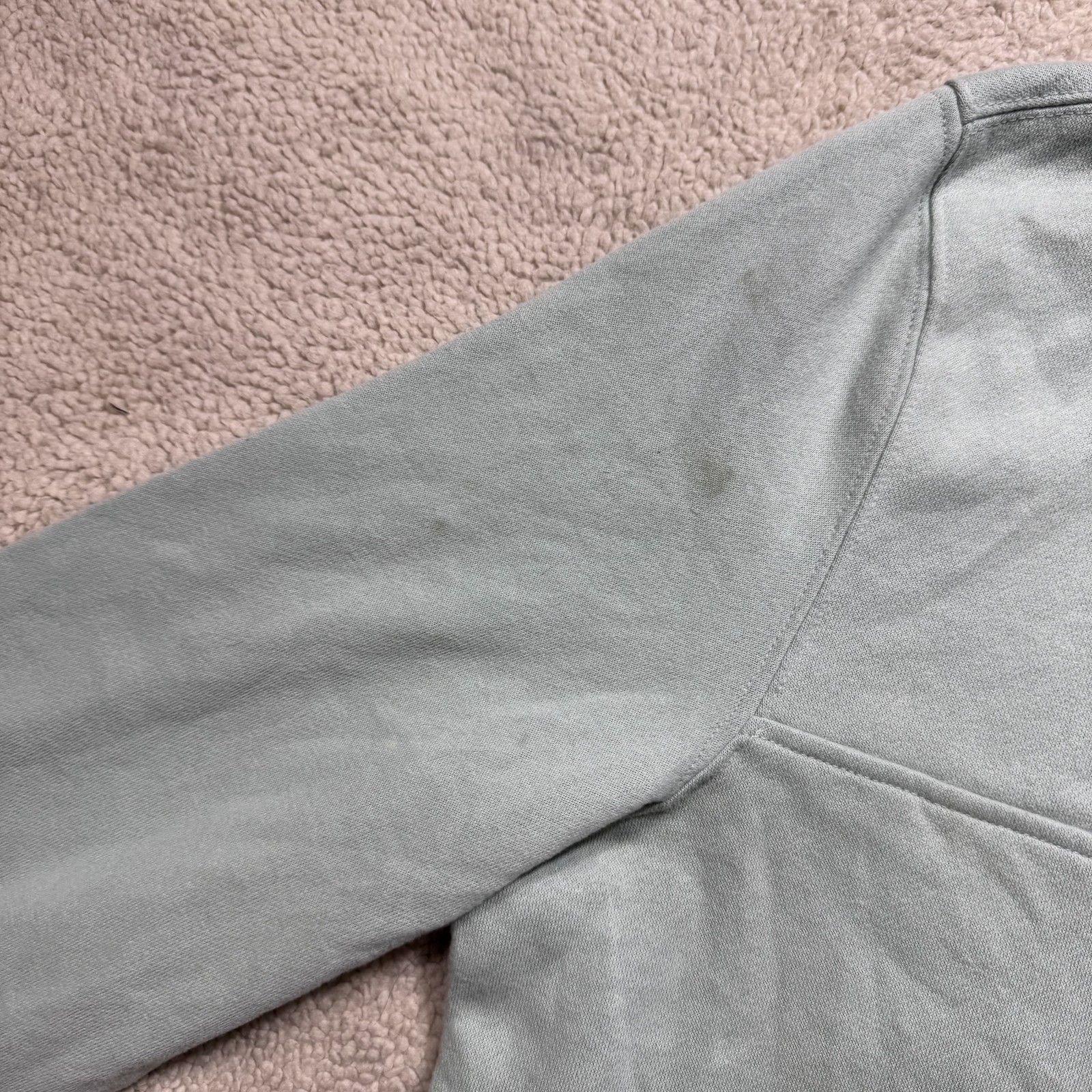 Nautica Pullover Sweater Mens Large Jade Frost Green Half Zip Super Soft Stains