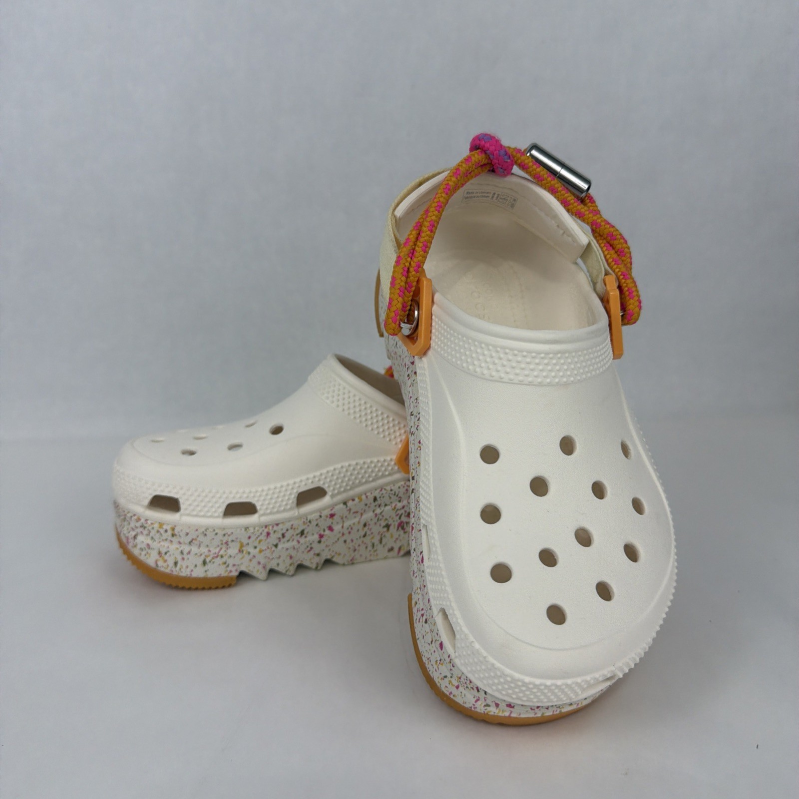Crocs Hiker Xscape Festival Clogs Orange Speckled Confetti Sandal Size W6 M4