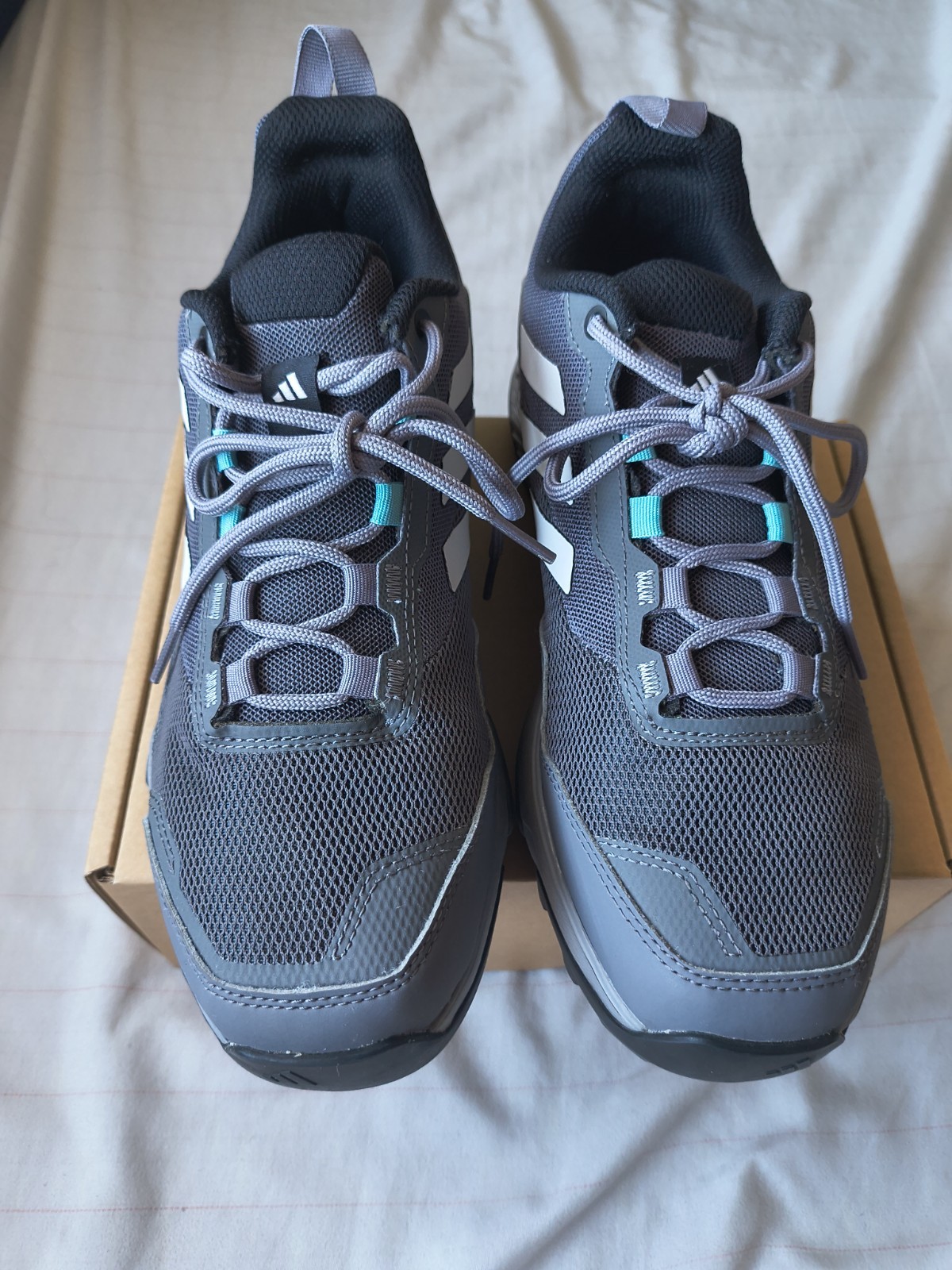 adidas Terrex Men’s Gray/Teal Low Top Lace-Up Trail Hiking Sneakers Size 7