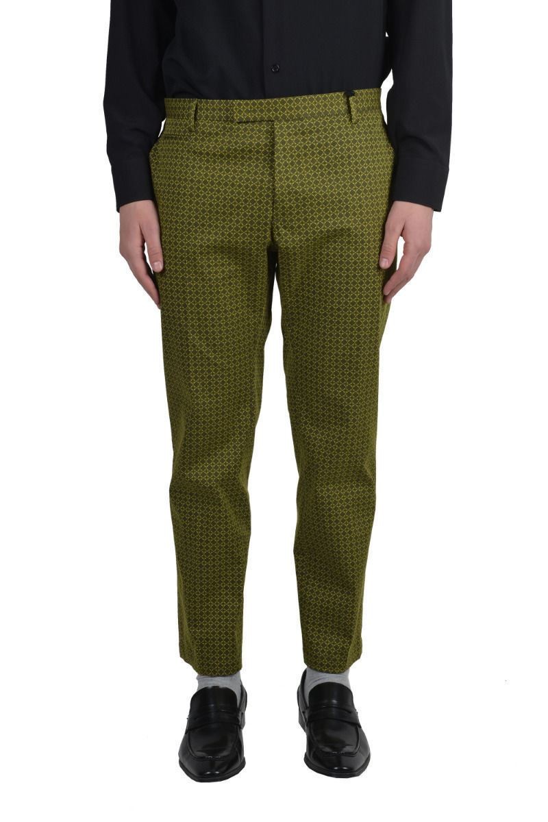 Two Italian Boys “FEFO” Men’s Green Geometric Casual Pants Size US 28 30 32 34
