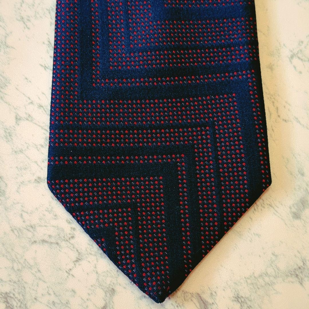 Balenciaga Tie Geometric Pattern Red Purple Designer Necktie Used