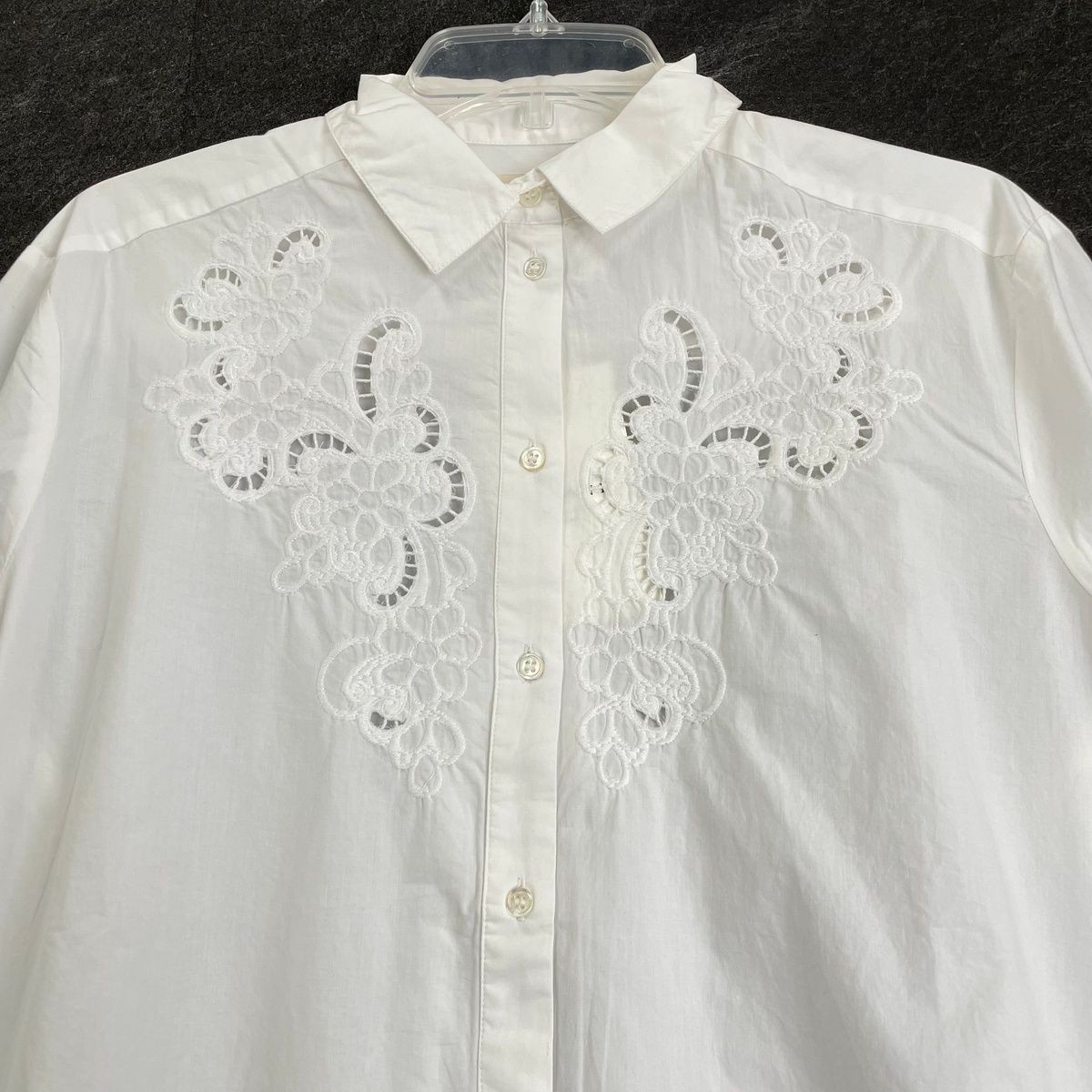 SEZANE Raphaelle Long Sleeve Shirt Women’s Size 4 Ecru S261SH1017E