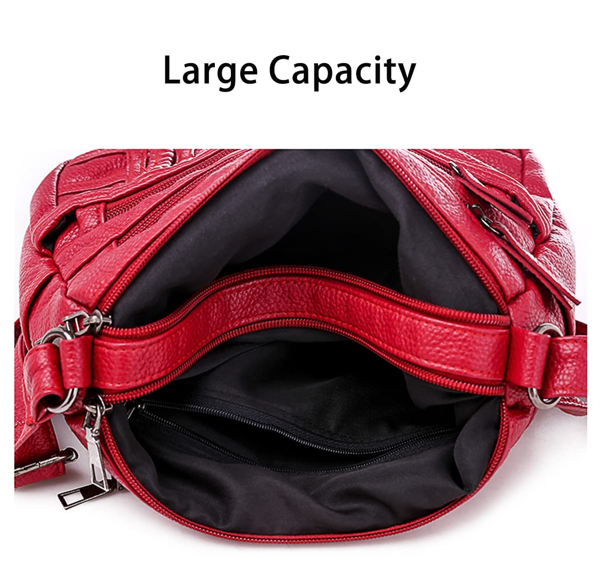 Shoulder Bag for Women, Soft PU Leather Purses with Multi Pockets Crossbody Bag