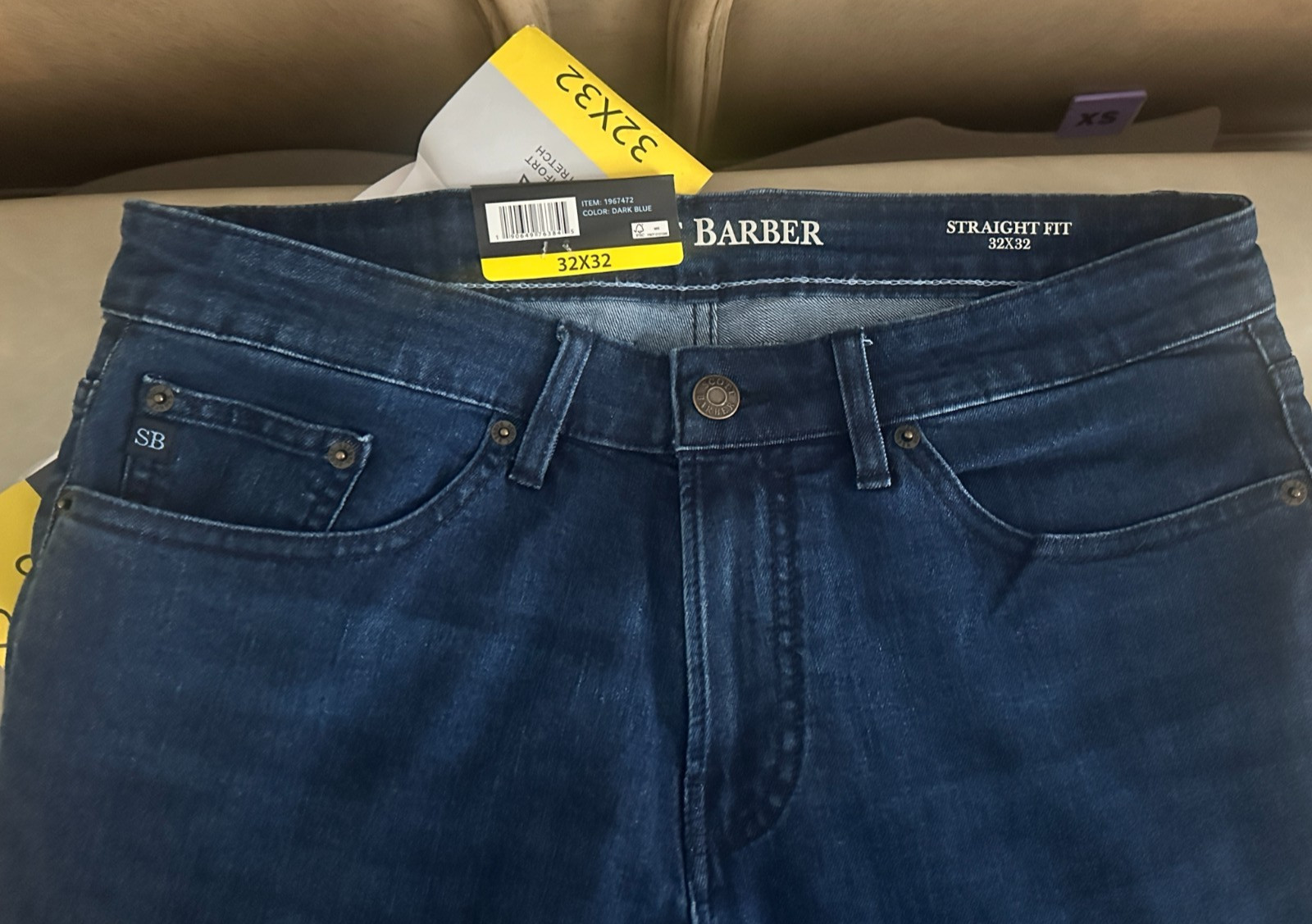 Scott Barber Men’s 5-Pocket Jeans – Dark Blue – Size 32×32