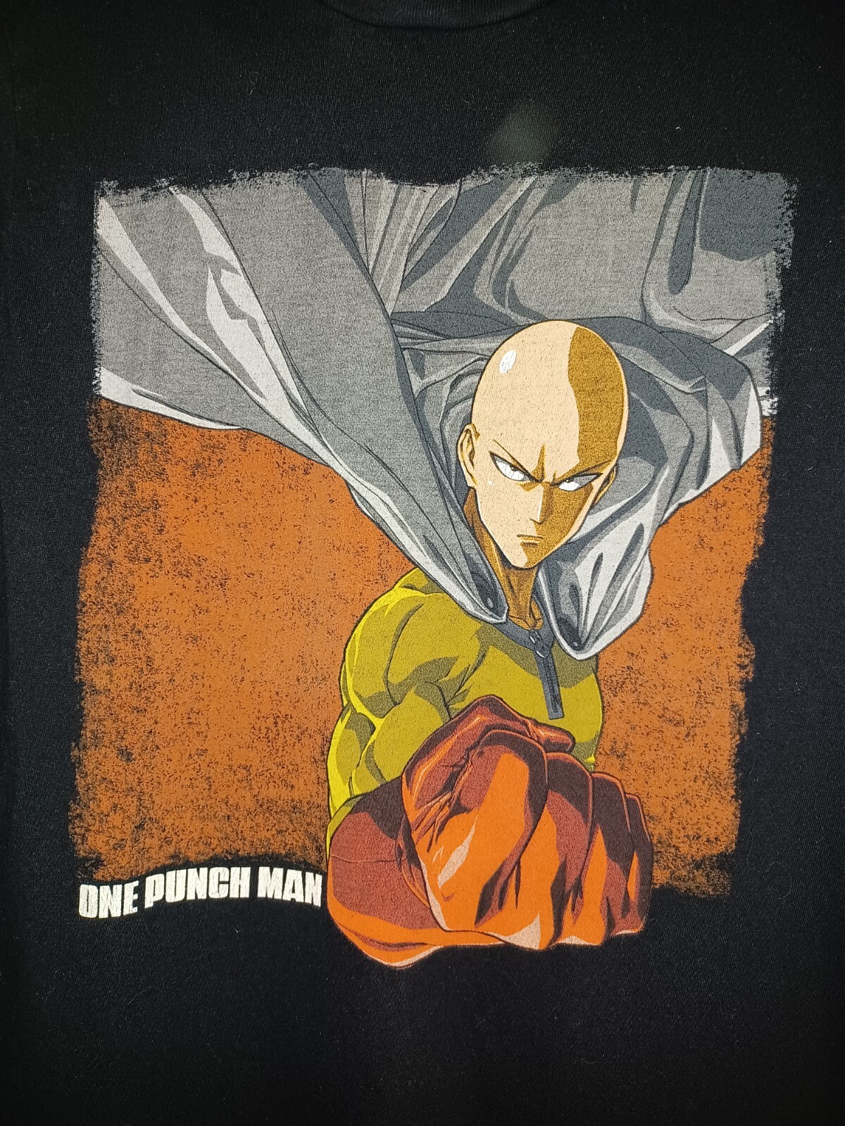 One Punch Man anime Black T-Shirt Size MEDIUM