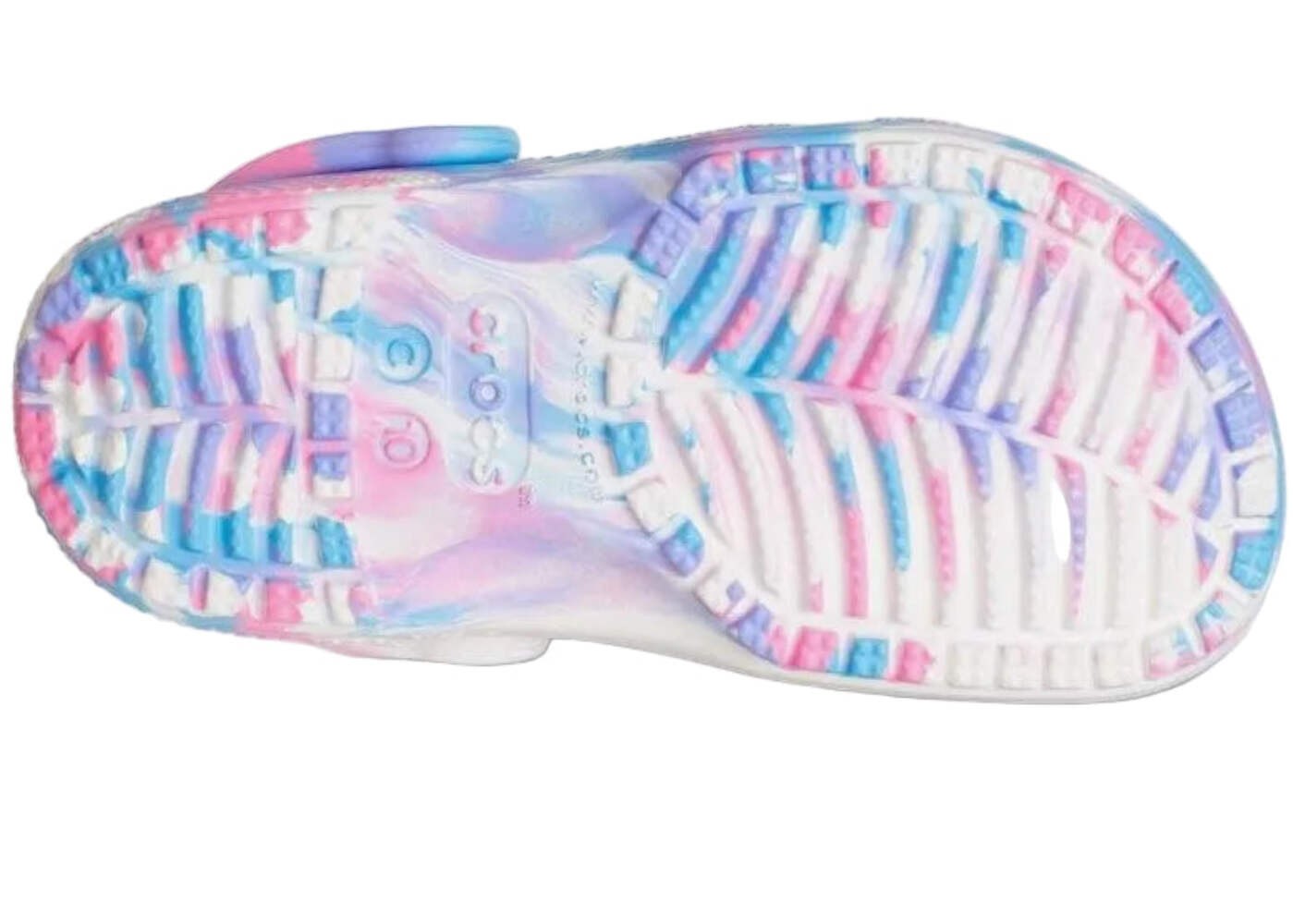 Crocs Classic Marbled Clog Kids Tie-Dye White/Pink Multi Slip-On Shoes 1, 3