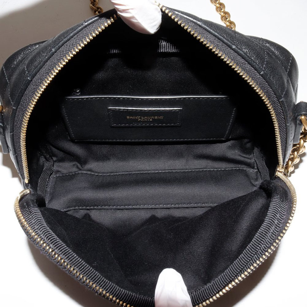Saint Laurent Cassandra Matelassé Camera Bag Shoulder Bag Quilted Black #TKB060