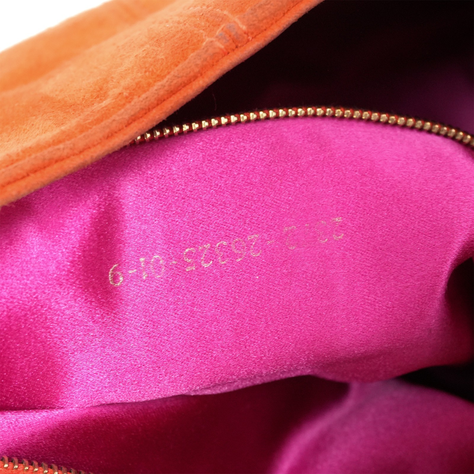FENDI Gold FF Logo Mamma Baguette 26325 Shoulder Bag Orange Auth #58372A