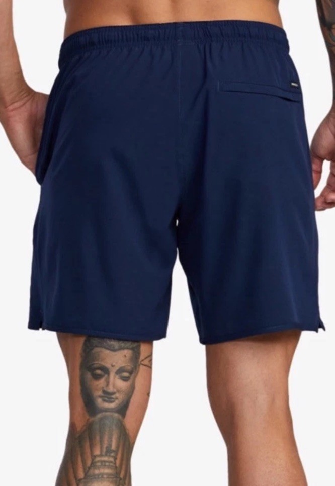$70 RVCA Men’s Yogger Stretch 17 Shorts 8″ – Navy Blue – Medium -New Tag