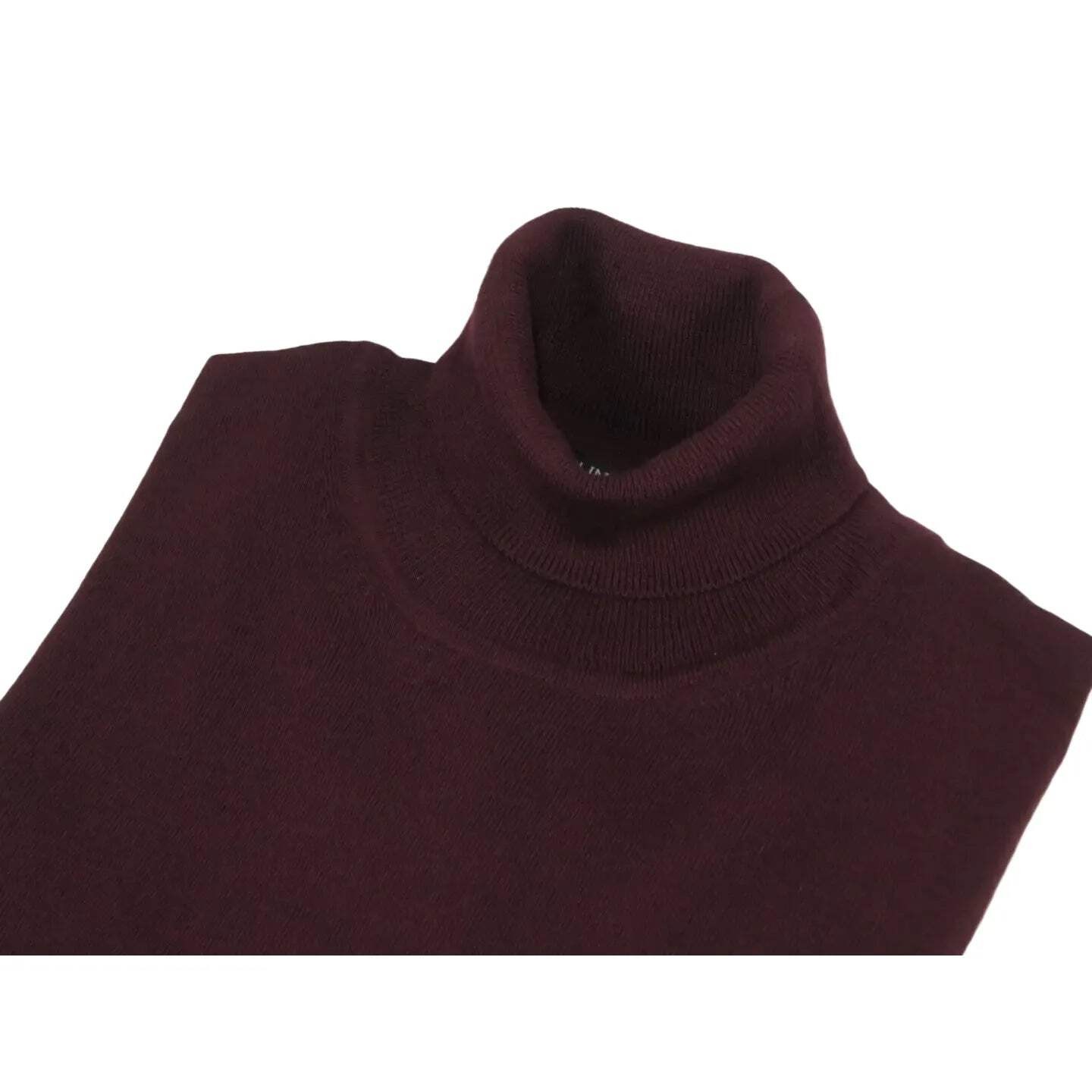 Men PRINCELY Italian Wool Blend Turtle Neck Pullover Slim 84001-80 Wine 410