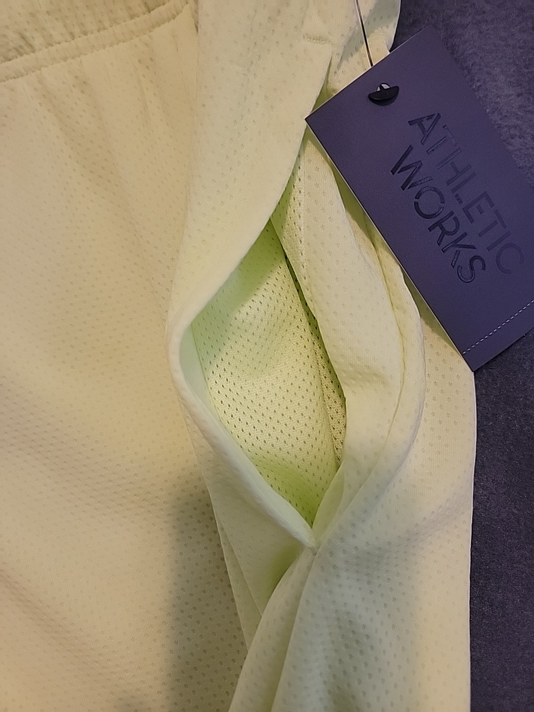 Athletic Works Men’s Mesh Neon Yellow Shorts Pockets Elastic/Drawstring Waist 3X