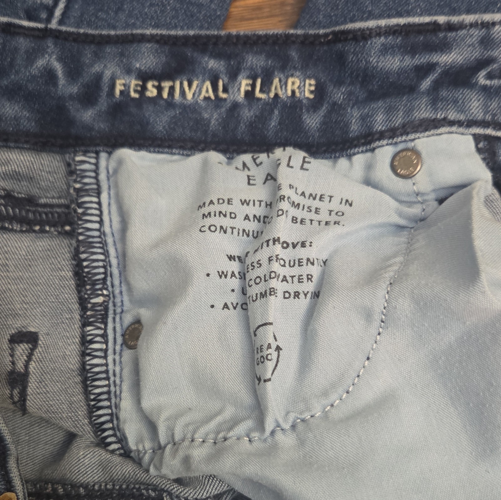 American Eagle Outfitters Next Level Stretch High Rise Flare Jeans 00 Blue