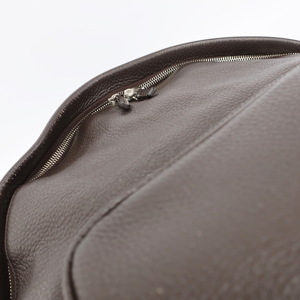 TOD’S Brown Leather Backpack Rucksack Italian Genuine Leather #M-4435
