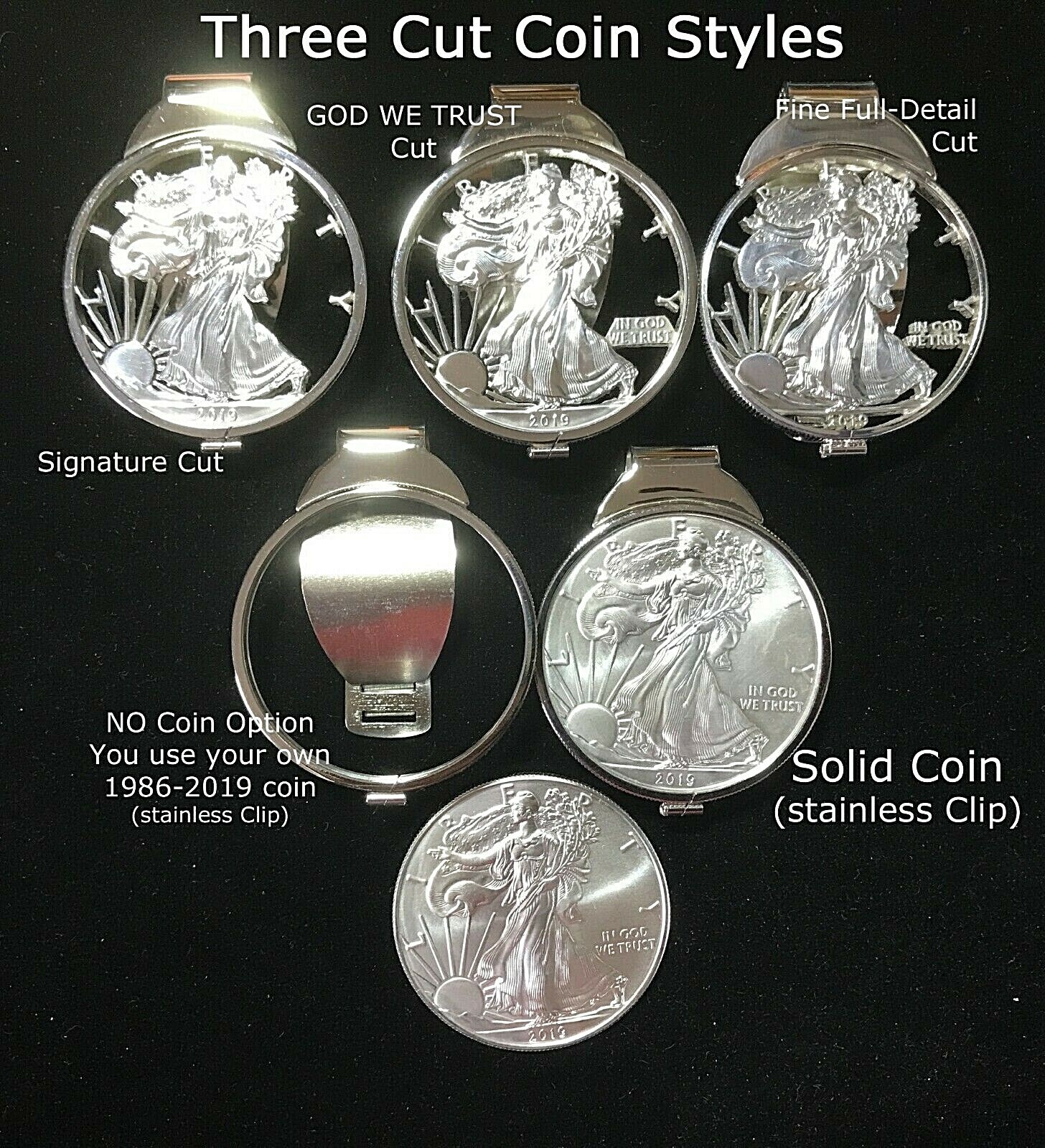 2022 2023 2024 Silver Dollar Money Clip 1oz US American Eagle Cut Coin Jewelry