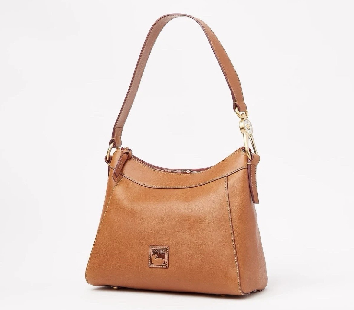 Dooney & Bourke Florentine Large Cassidy Hobo Bag Natural, Zip, Gold Hardware