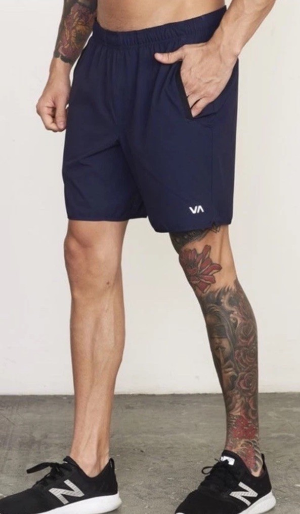 $70 RVCA Men’s Yogger Stretch 17 Shorts 8″ – Navy Blue – Medium -New Tag