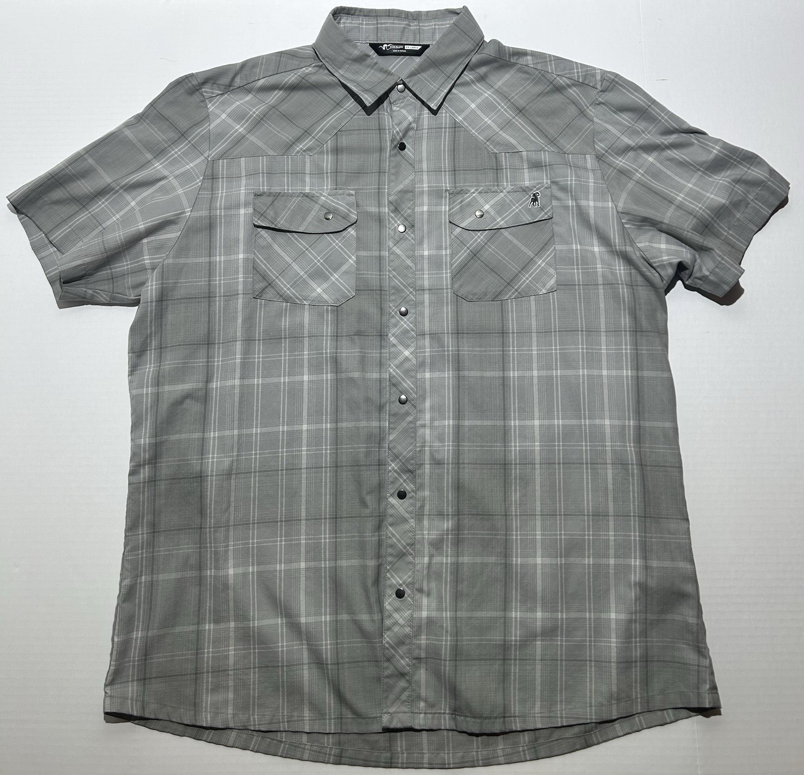Stone Glacier Shirt Mens Size XXL Breaks Snap Stone Gray Short Sleeve Outdoor