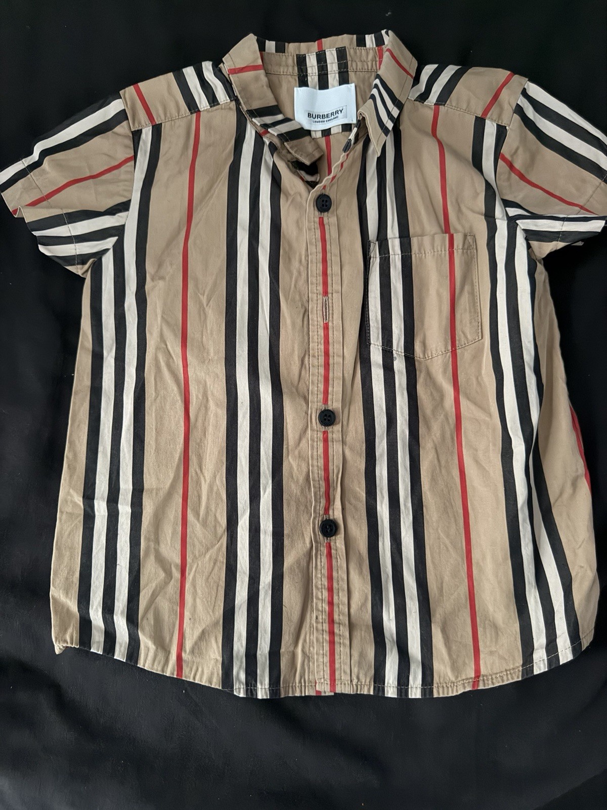 Burberry Boys Multicolor Plaid Short Sleeve Button-Up Shirt Size 2Y 92 Cm