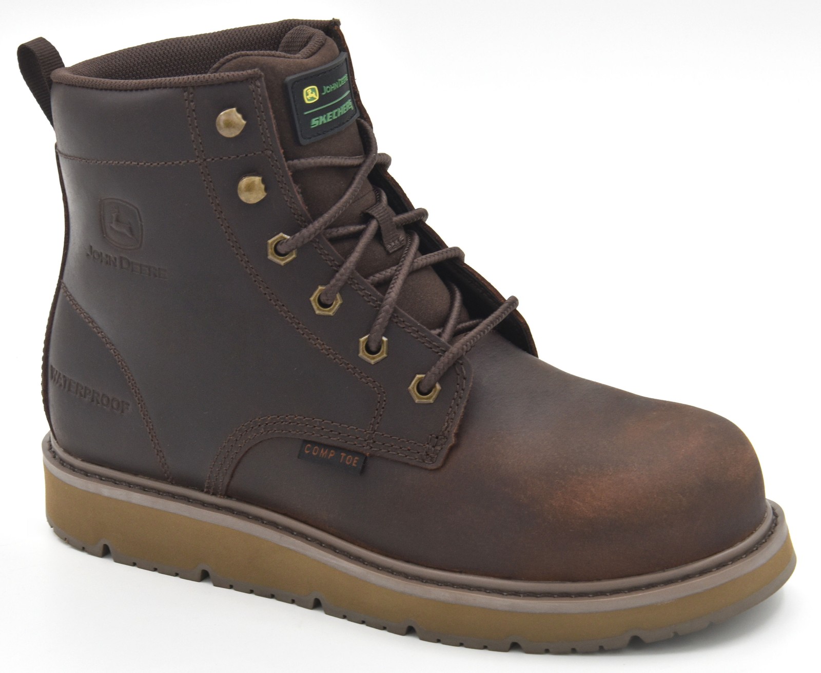 Skechers Men’s Grizzly Creek Composite Toe Waterproof Work Boots 256112 BRN