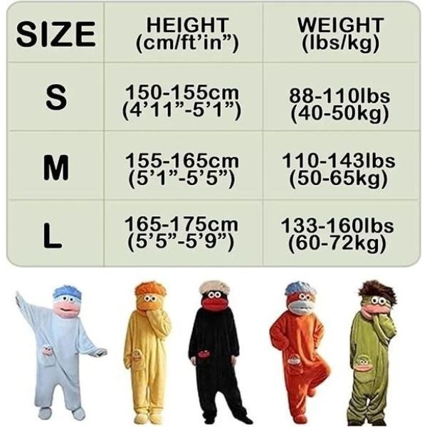 Loomyloons Cute Green Monster Lounge Wear Fluffy Plush Character Pyjamas Unisex