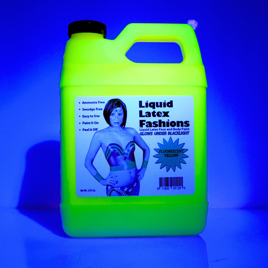 Fluorescent Yellow Liquid Latex Body Paint – 32 Fl Oz, Black Light Party Cosplay