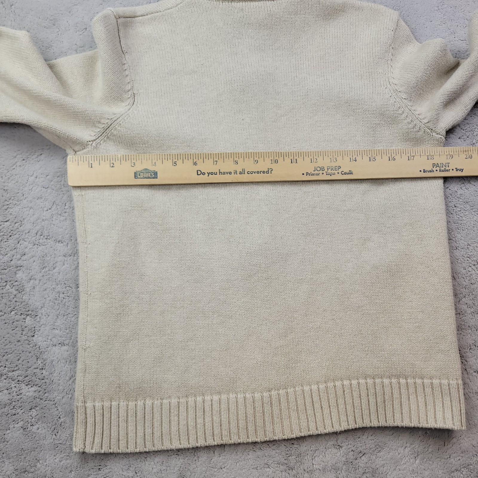 Lauren Ralph Lauren Full Zip Cardigan Sweater Womens Medium Beige Knit Pockets
