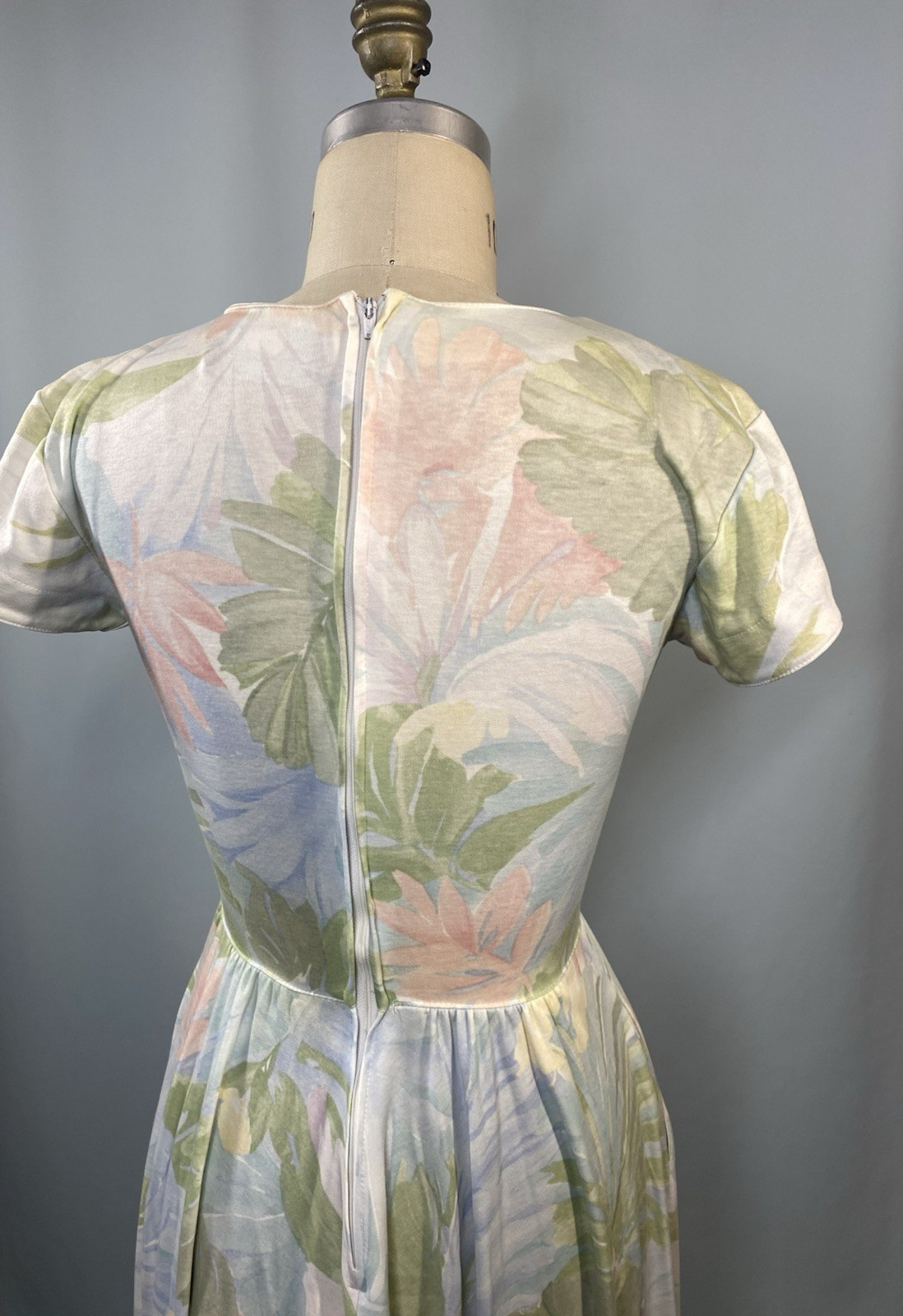 Vintage Dress SIZE SMALL floral long classic 80s 90s CAROL ANDERSON pastel
