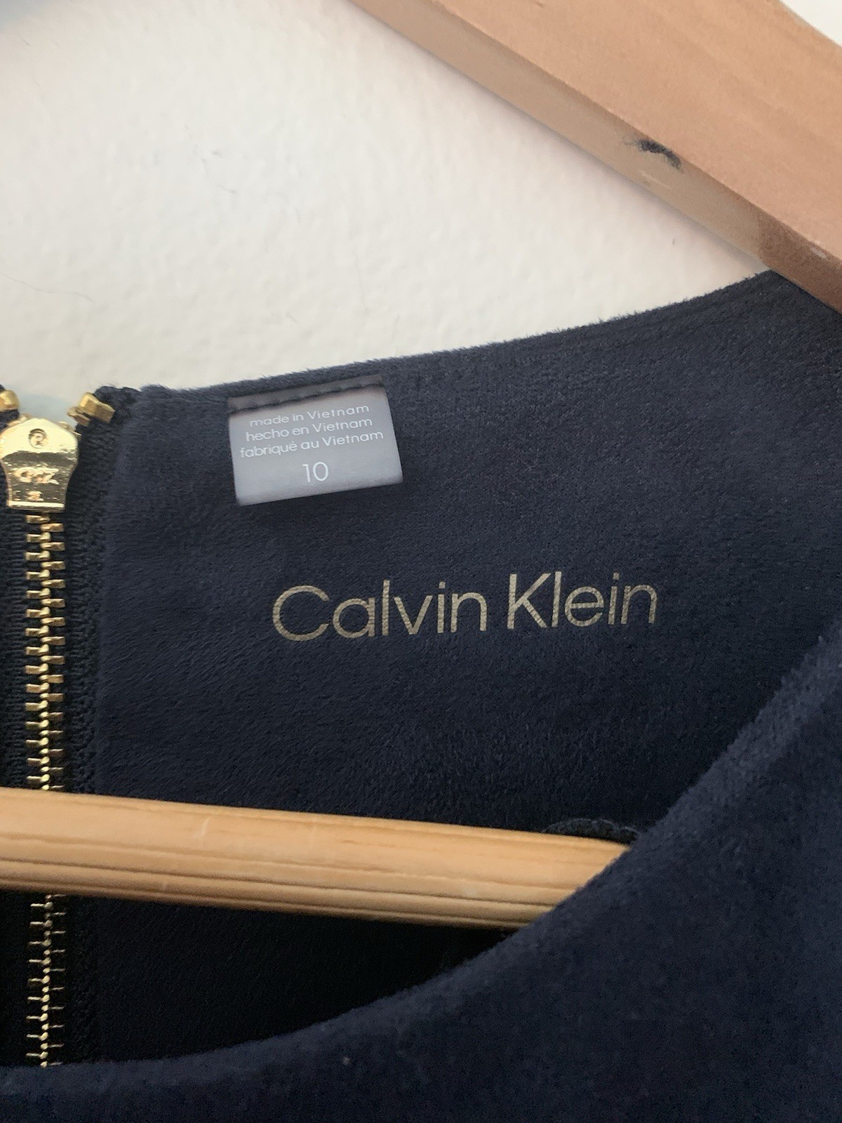 NWT Calvin Klein Pencil Dress 10 Navy Puff Sleeve Wear To Work Office Hourglass