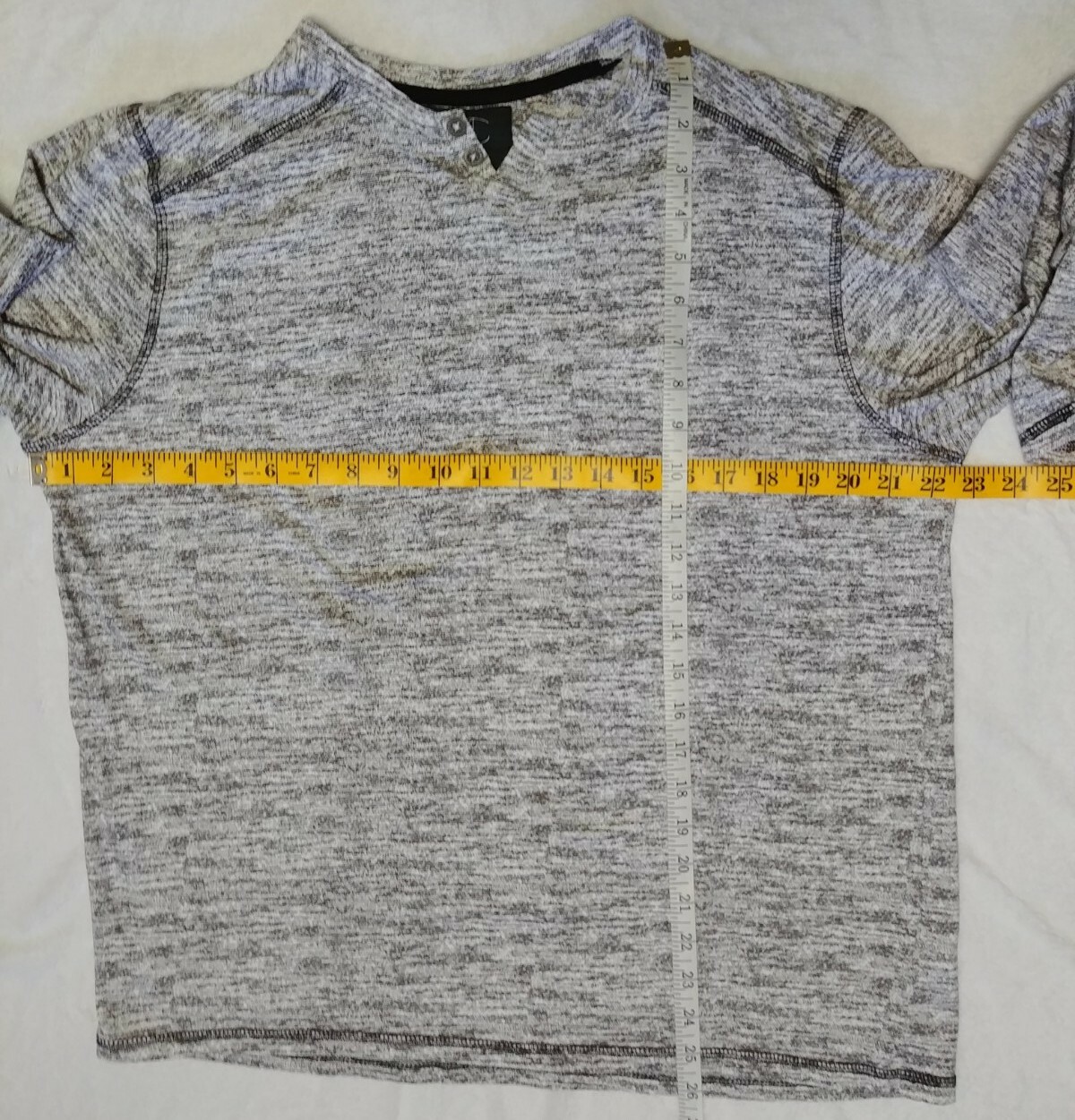 Modern Culture Mens Long Sleeve Henley Tshirt Heather Gray XL Comfy Casual
