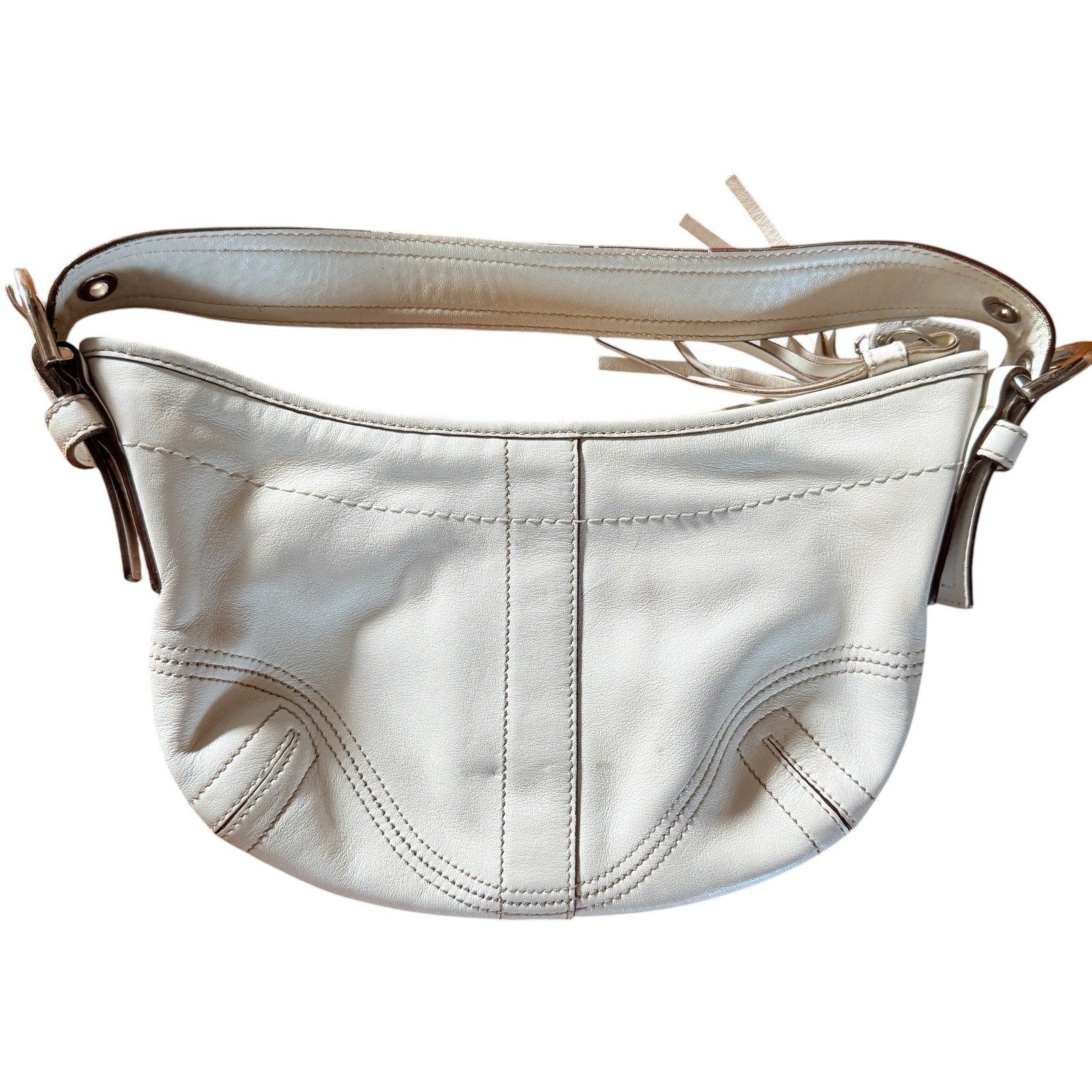Coach Soho White Leather Hobo Bag Vintage Shoulder Purse K05S-8A01