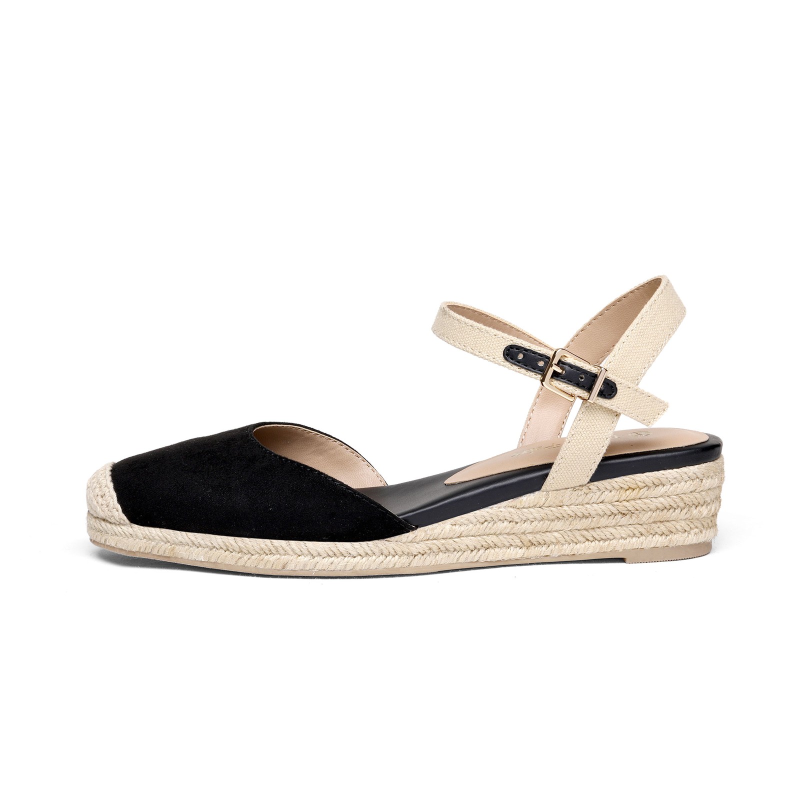 Women Espadrilles Wedge Sandals Close Toe Ankle Strap Dress Shoes