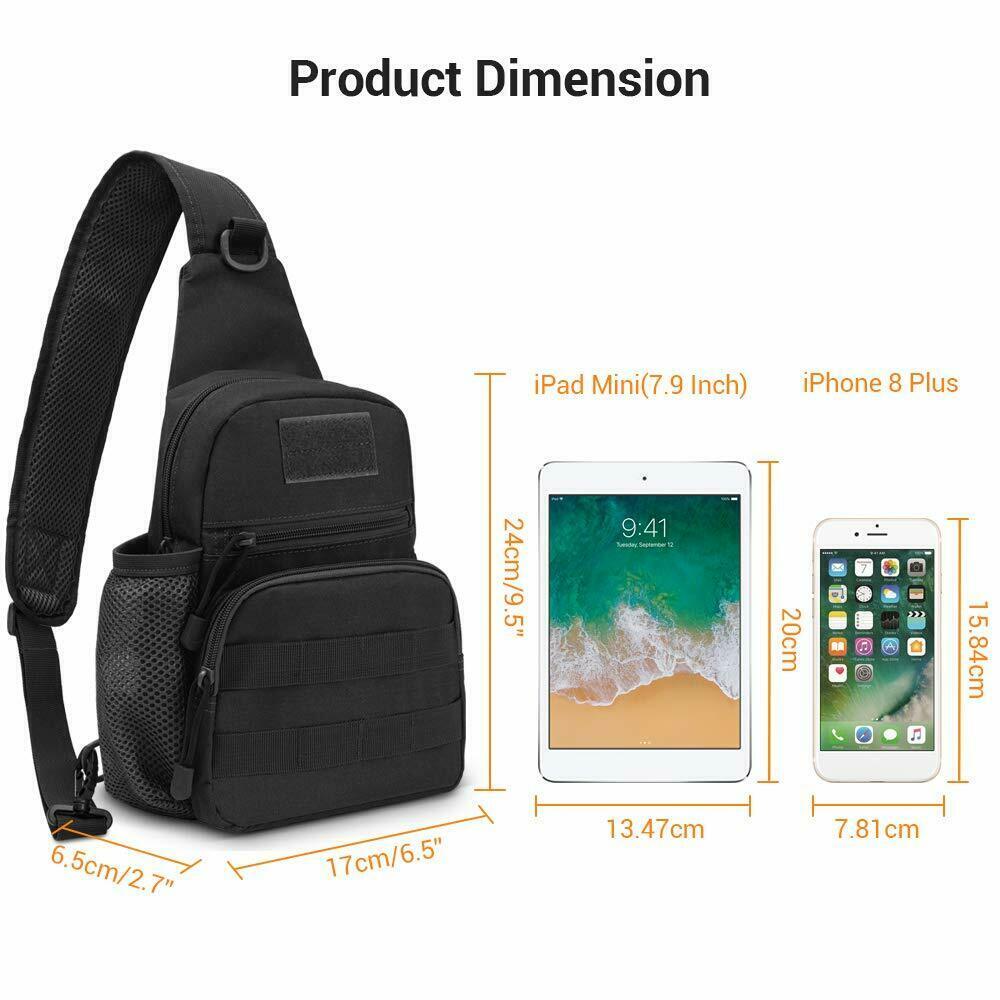 Men Backpack Molle Outdoor Tactical Sling Chest Pack Hiking Travel Shoulder Bag