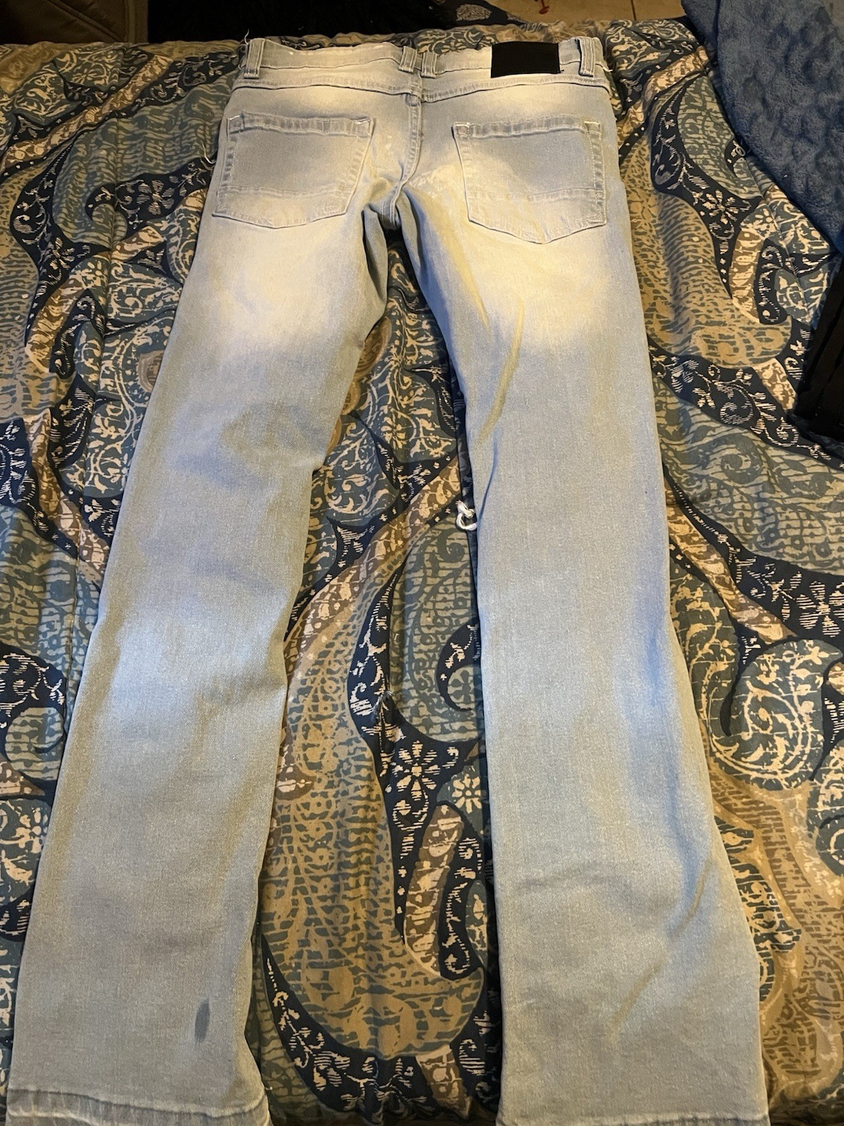 Spark Women’s Flared Jeans Size 14 Light Wash Distressed Denim 5-Pocket