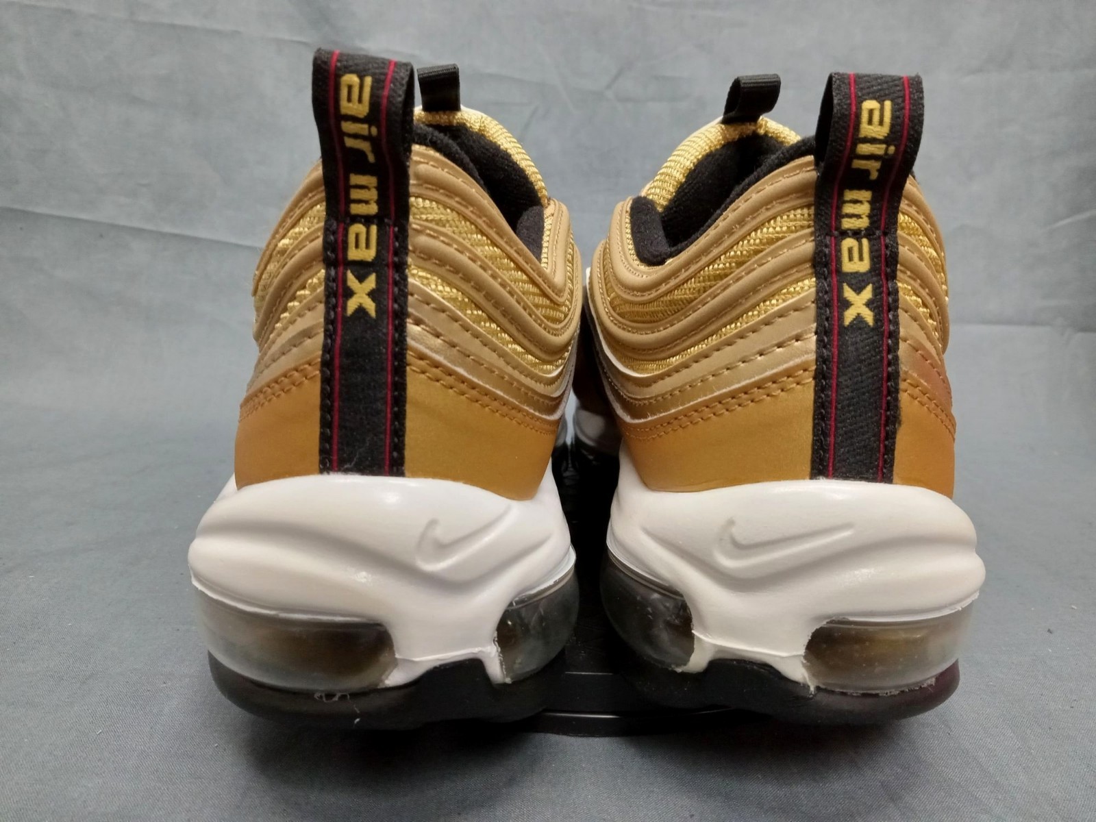 Nike Air Max 97 QS (GS) Sneaker Metallic Gold Varsity Red Boys Size 7 NEW NO BOX