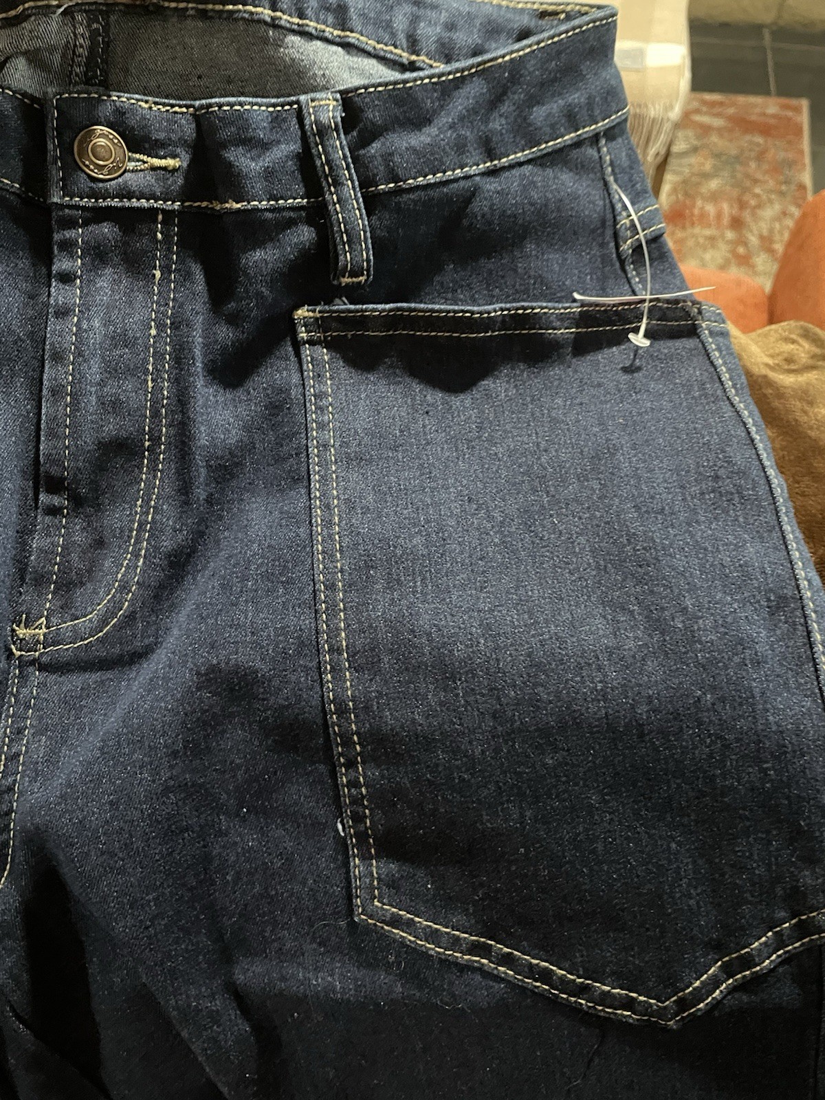 Vigoss Barbie Barrel Jeans SIZE 9/29 High Rise Stretch Dark Blue Denim NWT