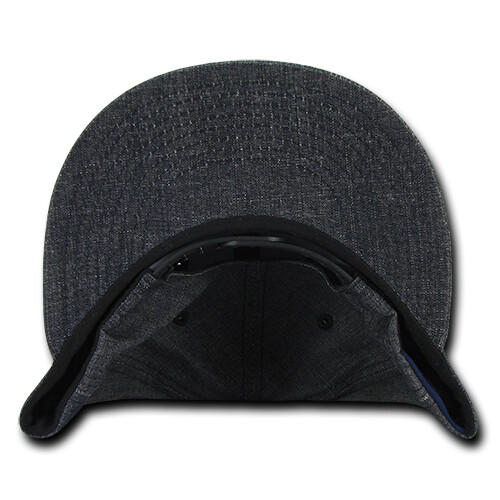 Washed Denim Snapback Hat – Black, Cotton (Decky 1094-BLK, New with Tags)