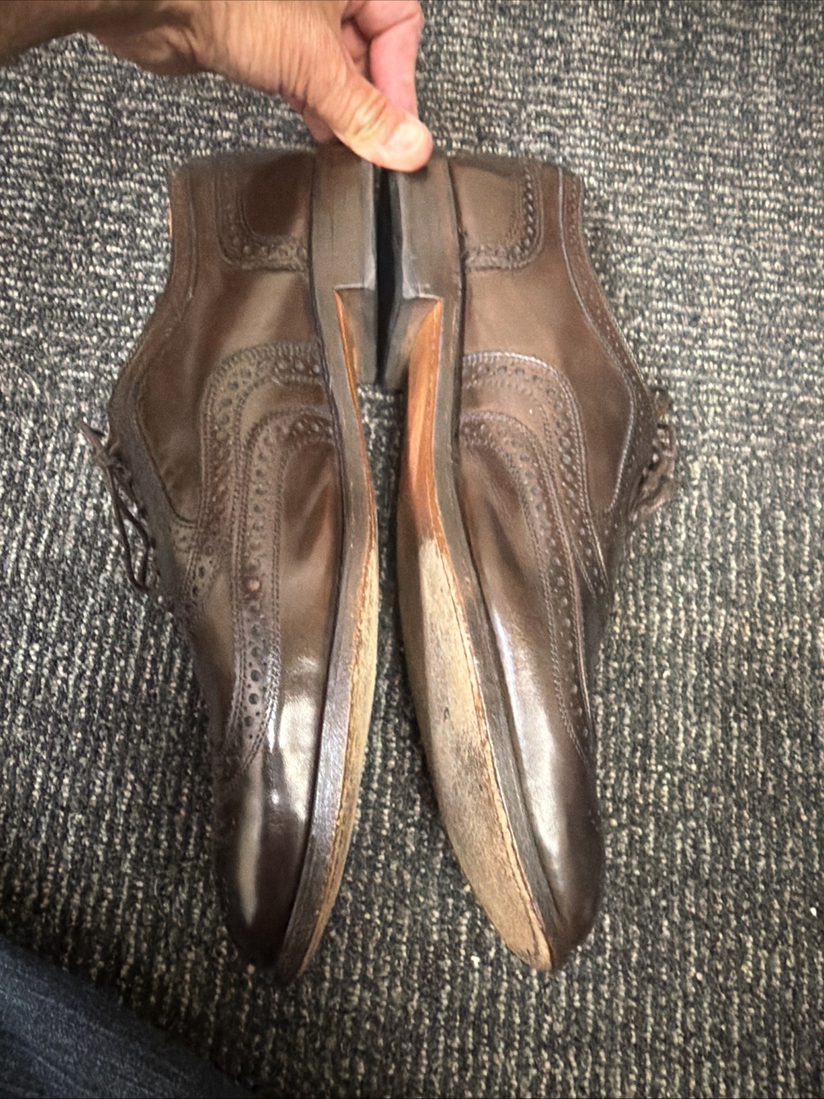 RARE Allen Edmonds McAllister Dark Brown Balmoral Wingtip Brogue Lace-Up Oxfords
