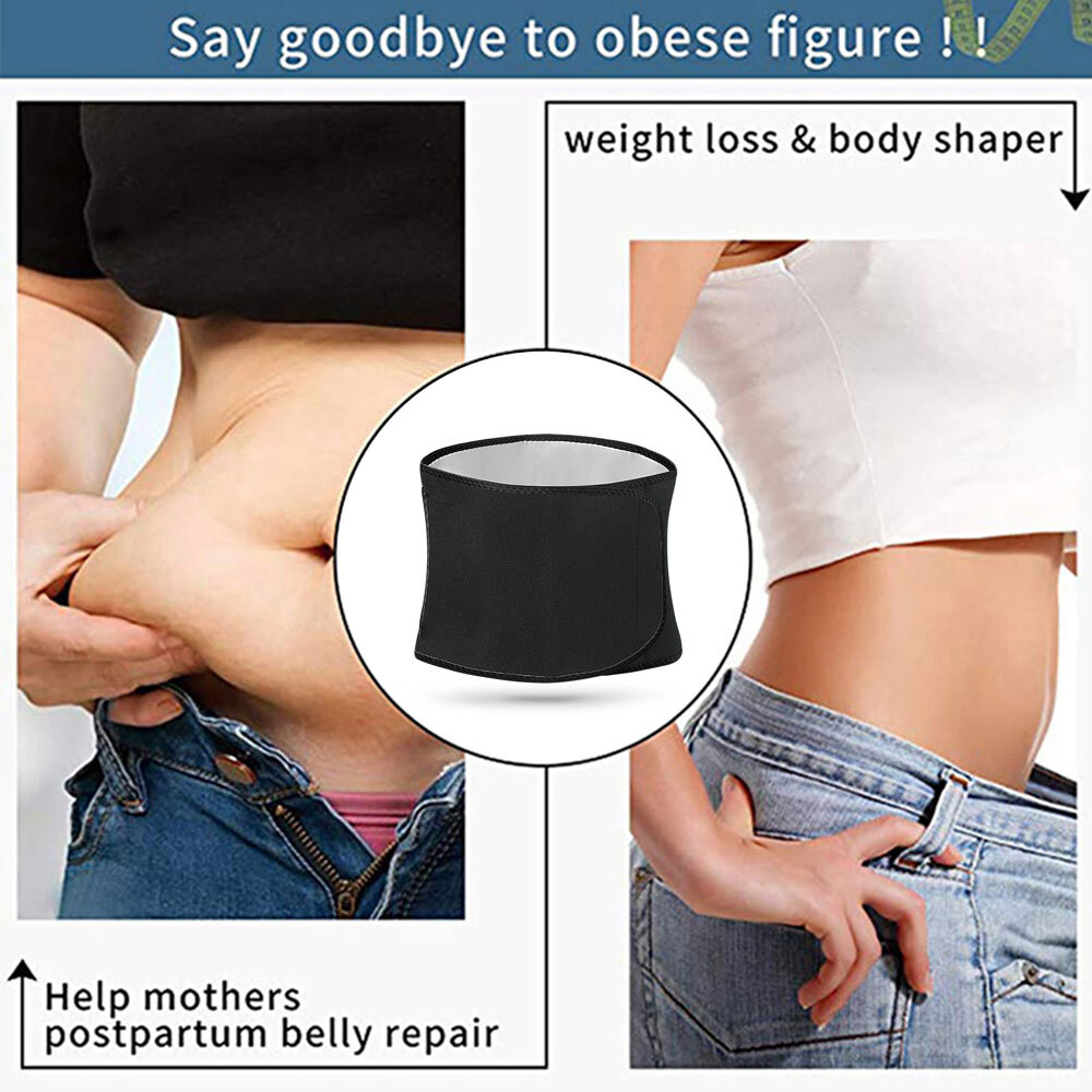Women Waist Trainer Sauna Neoprene Sweat Belt Tummy Control Yoga Gym Body Shaper